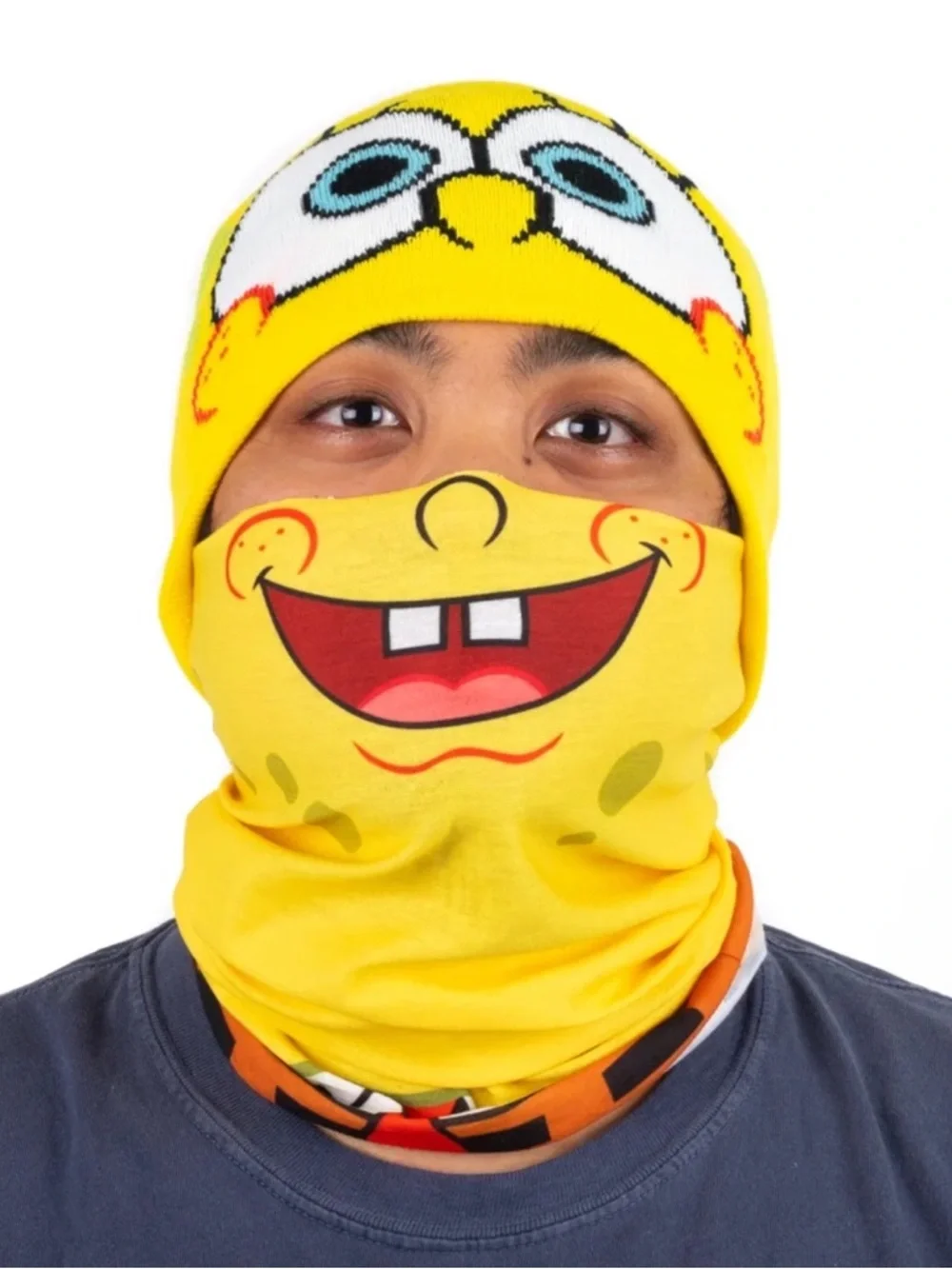 Rubie's Yellow Sponge Character Beanie & Neck Gaiter Set